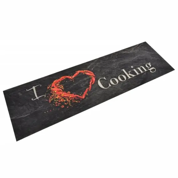 Dywanik kuchenny, wzór z napisem Cooking, czarny, 45x150 cm Lumarko! - Hurtownia wielobranżowa Lumarko Łatwy zwrot