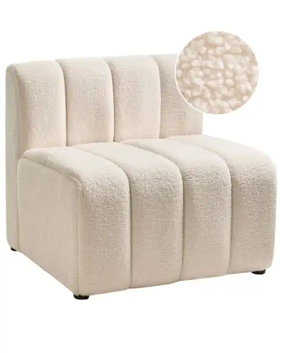 Nowy Fotel KAGE Boucle Jasnobeżowy Boucle Lumarko