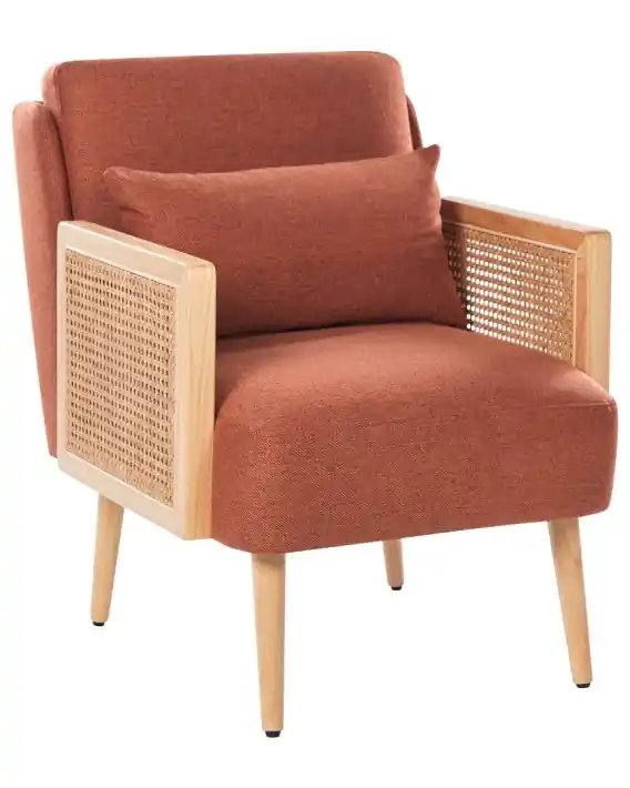 Super okazja Fotel ORUM Pomarańczowy Tkanina Drewno Lumarko