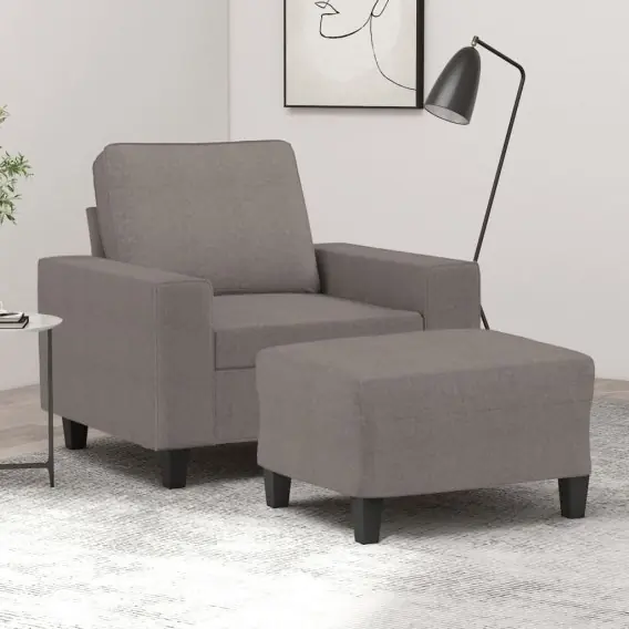 Fotel z podnóżkiem, taupe, 60 cm, obity tkaniną Lumarko! Lumarko! - Hurtownia wielobranżowa Lumarko Zniżka