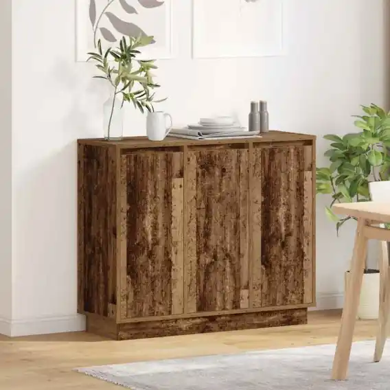 Ekspresowa dostawa Komoda z LED, Stary dąb, 90x32x75 cm, Drewno inżynieryjne Lumarko! - Hurtownia wielobranżowa Lumarko