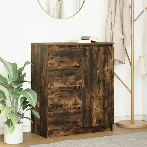 Bestseller Komoda z szufladami Dąb wędzony 71x35x84 cm Drewno klejone Lumarko! - Hurtownia wielobranżowa Lumarko