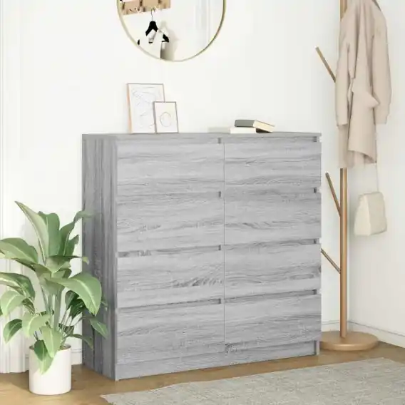 Komoda Szara Sonoma 100x35x99 cm Drewno klejone Lumarko! - Hurtownia wielobranżowa Lumarko Ograniczona ilość