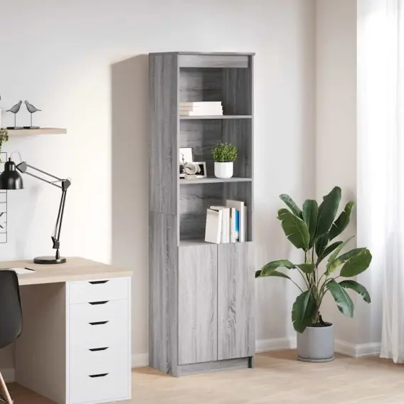 Bestseller Komoda Szara Sonoma 50x35x180 cm Drewno klejone Lumarko! - Hurtownia wielobranżowa Lumarko