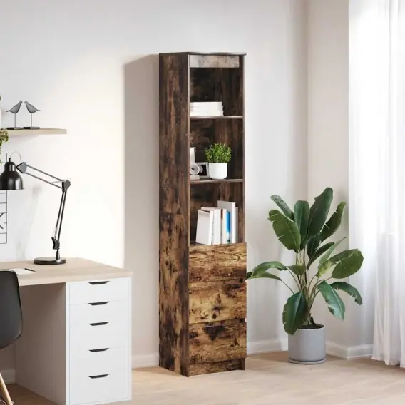 Szybka dostawa Komoda z drewna klejonego dąb wędzony 37,5x35x180 cm Lumarko! - Hurtownia wielobranżowa Lumarko