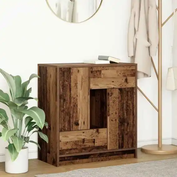 Komoda z szufladami i drzwiami, stare drewno, 70,5x34x74,5 cm Lumarko! - Hurtownia wielobranżowa Lumarko Oferta