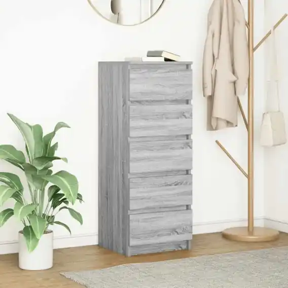 Oferta limitowana Komoda z szufladami Szara Sonoma 37,5x35x99 cm Drewno klejone Lumarko! Lumarko! - Hurtownia wielobranżowa Lumarko
