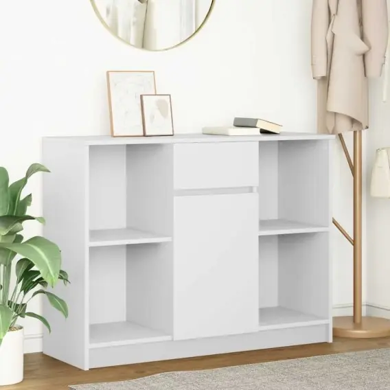 Nowość Komoda z szufladą Biała 101x35x76 cm Drewno klejone Lumarko! Lumarko! - Hurtownia wielobranżowa Lumarko