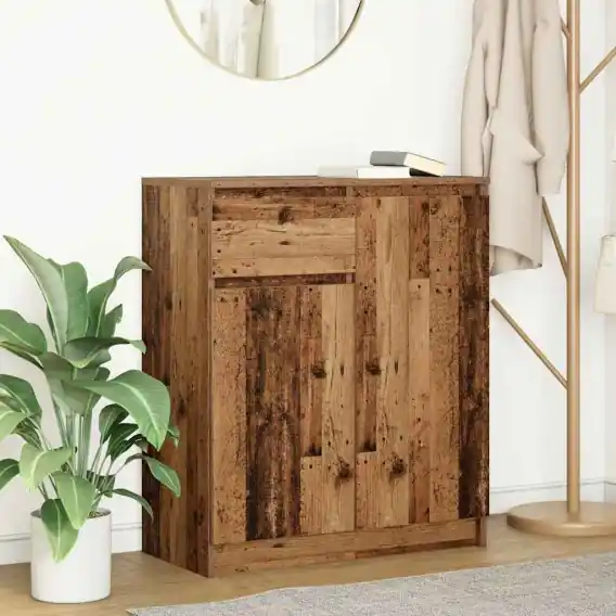 Ograniczona ilość Komoda z szufladą Stare drewno 71x35x84 cm Drewno klejone Lumarko! - Hurtownia wielobranżowa Lumarko