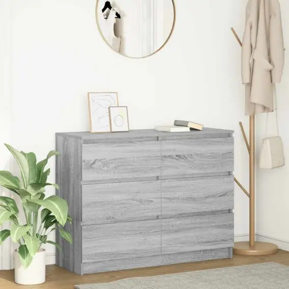 Bestseller Komoda, szary dąb sonoma, 100x35x76 cm, materiał drewnopochodny Lumarko! - Hurtownia wielobranżowa Lumarko