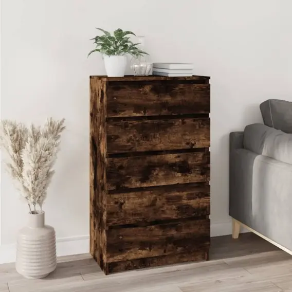 Bezpieczna płatność Komoda, przydymiony dąb, 60x36x103 cm, materiał drewnopochodny Lumarko! - Hurtownia wielobranżowa Lumarko