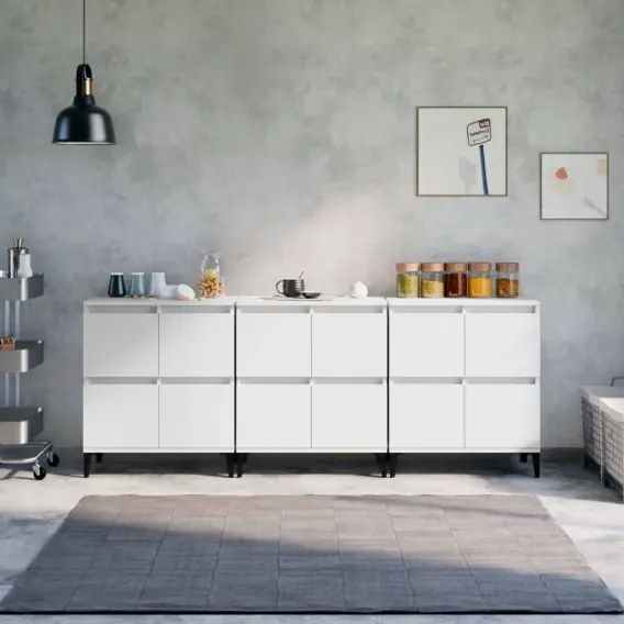 Nowość Komody, 3 szt., białe, 60x35x70 cm, materiał drewnopochodny Lumarko! - Hurtownia wielobranżowa Lumarko