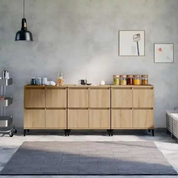 Hit sprzedaży Komody, 3 szt., dąb sonoma, 60x35x70cm, materiał drewnopochodny Lumarko! - Hurtownia wielobranżowa Lumarko