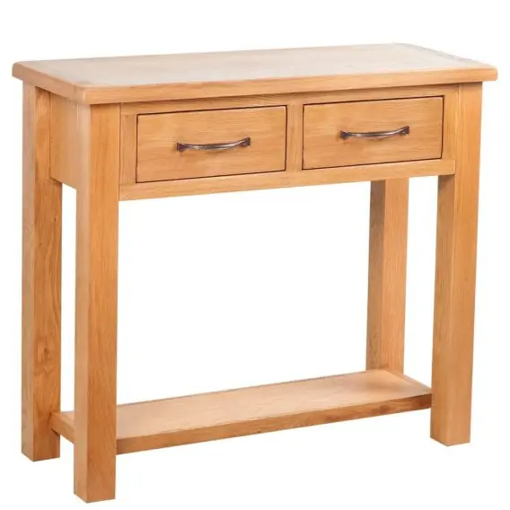 Konsola z 2 szufladami, 83x30x73 cm, lite drewno dębowe Lumarko! - Hurtownia wielobranżowa Lumarko Ekspresowa dostawa