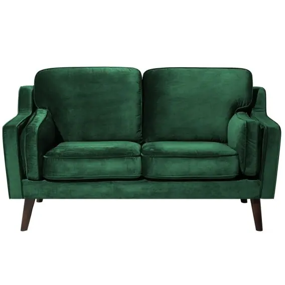 Sofa 2-osobowa welurowa zielona LOKKA Lumarko Wybór klientów