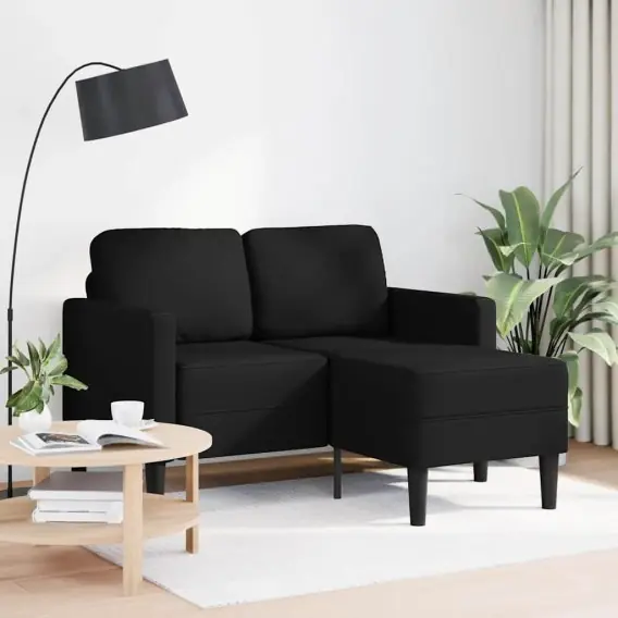 Promocja Sofa 2-osobowa z leżanką w kształcie litery L, czarna, 125 cm Lumarko! - Hurtownia wielobranżowa Lumarko