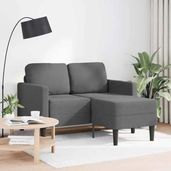 Sofa 2-osobowa z szezlongiem w kształcie litery L Ciemnoszara Lumarko! - Hurtownia wielobranżowa Lumarko Bezpieczne zakupy