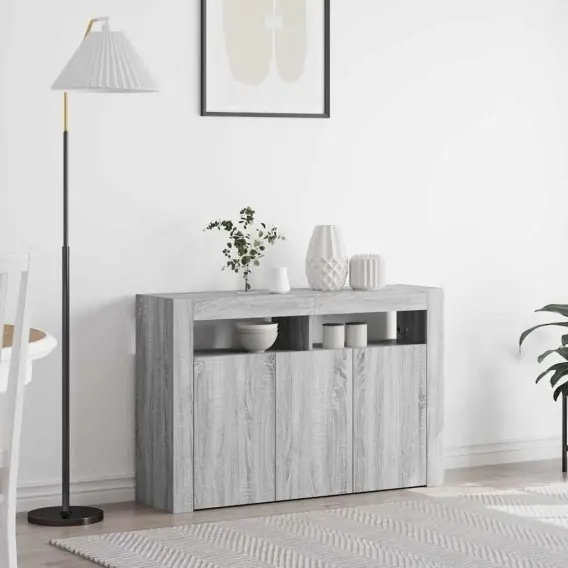 Oferta czasowa Sideboard Szary sonoma Materiał drewnopochodny 116 x 30 x 75 cm Lumarko! - Hurtownia wielobranżowa Lumarko