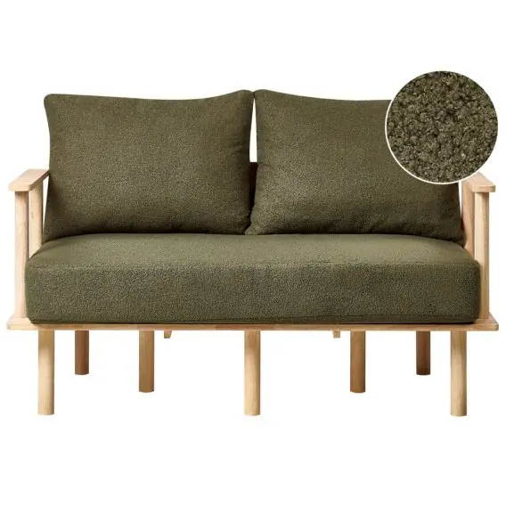 Hit sprzedaży Sofa 2-osobowa boucle ciemnozielone ASKER Lumarko