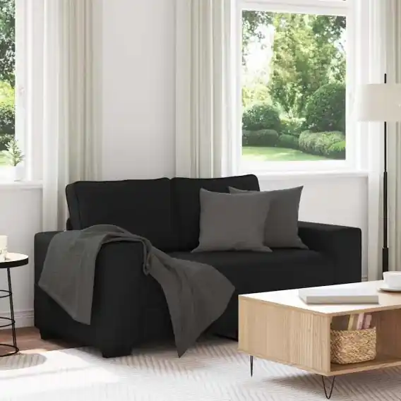Sofa 2-osobowa Czarna 120 cm Tkanina Lumarko! - Hurtownia wielobranżowa Lumarko Super okazja