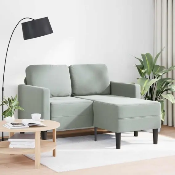 Dodaj do koszyka Sofa 2-osobowa z szezlongiem w kształcie litery L, jasnoszara Lumarko! - Hurtownia wielobranżowa Lumarko