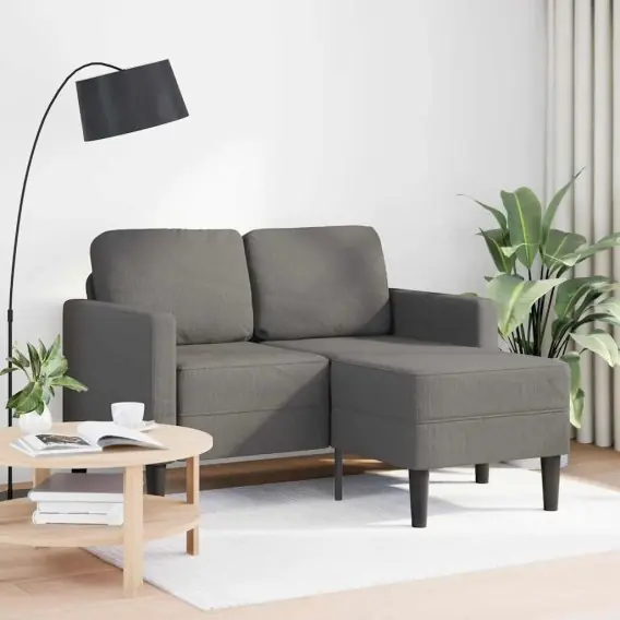 Sprawdź teraz Sofa 2-osobowa z szezlongiem w kształcie litery L, jasnoszara Lumarko! - Hurtownia wielobranżowa Lumarko