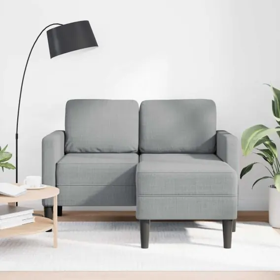 Wyprzedaż Sofa 2-osobowa z szezlongiem w kształcie litery L, jasnoszara Lumarko! Lumarko! - Hurtownia wielobranżowa Lumarko