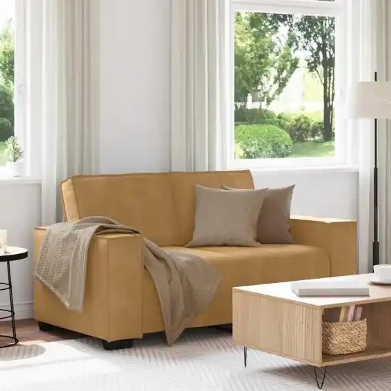 Super okazja Sofa 2-osobowa, brązowy, 120 cm, tapicerowana aksamitem Lumarko! Lumarko! - Hurtownia wielobranżowa Lumarko
