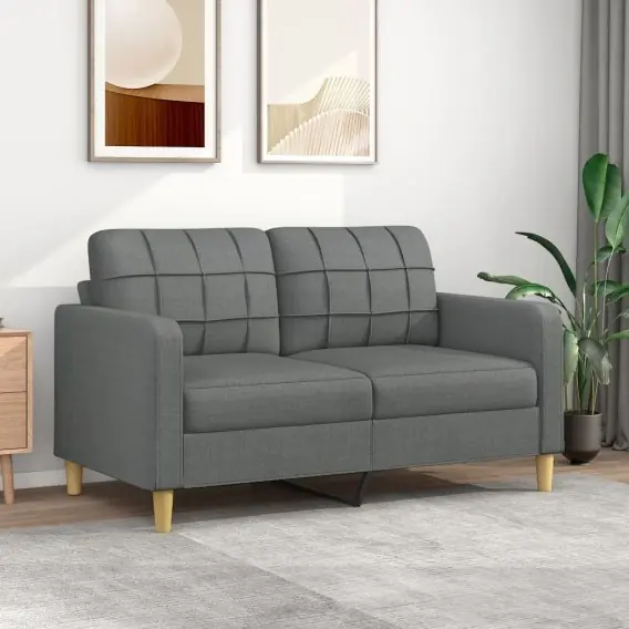 Sofa 2-osobowa, ciemnoszara, 140 cm, tapicerowana tkaniną Lumarko! - Hurtownia wielobranżowa Lumarko Ograniczona ilość
