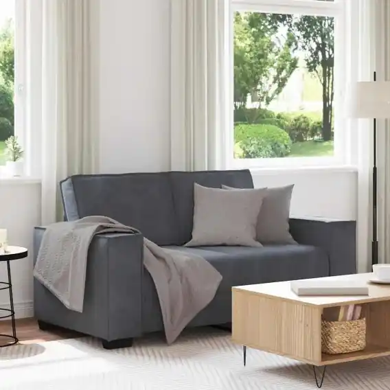 Sofa 2-osobowa, ciemnoszary, 120 cm, tapicerowana aksamitem Lumarko! Lumarko! - Hurtownia wielobranżowa Lumarko Tylko dziś