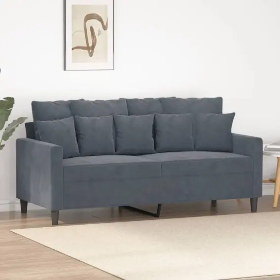 Wyjątkowa oferta Sofa 2-osobowa, ciemnoszary, 140 cm, tapicerowana aksamitem Lumarko! - Hurtownia wielobranżowa Lumarko