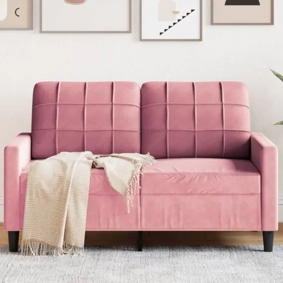 Sofa 2-osobowa, różowy, 120 cm, tapicerowana aksamitem Lumarko! Lumarko! - Hurtownia wielobranżowa Lumarko Tylko do końca tygodnia