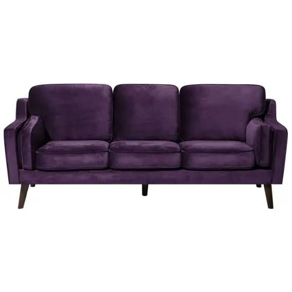 Obniżka ceny Sofa 3-osobowa welurowa fioletowa LOKKA Lumarko