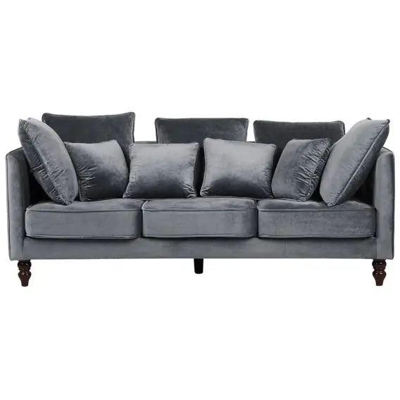Sofa 3-osobowa welurowa szara FENSTAD Lumarko Tylko do końca tygodnia