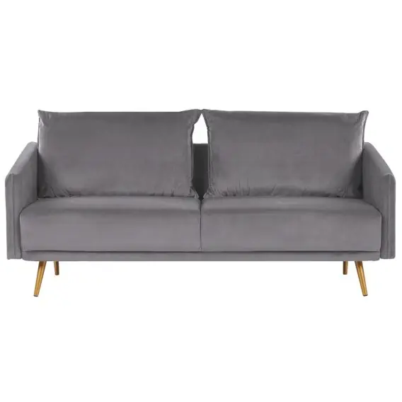 Hit sprzedaży Sofa 3-osobowa welurowa szara MAURA Lumarko