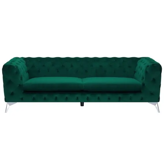 Sofa dla 3 osób SOTRA Welur Szmaragdowy Lumarko Do wyczerpania zapasów