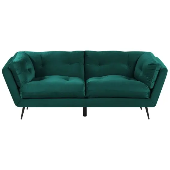 Obniżka ceny Sofa LENVIK 3-osobowa Szmaragdowy Welur Lumarko