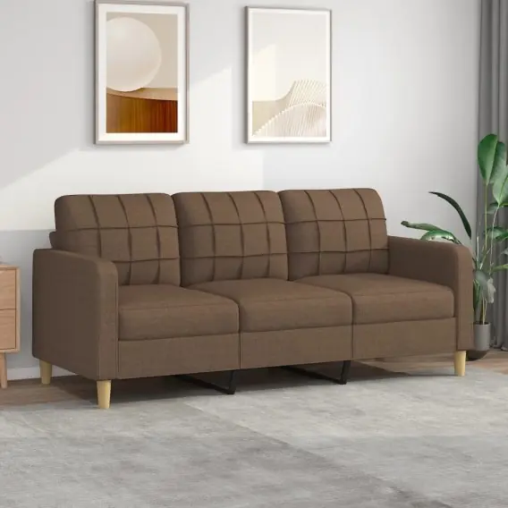 Zamów teraz Sofa 3-osobowa, brązowa, 180 cm, tapicerowana tkaniną Lumarko! - Hurtownia wielobranżowa Lumarko