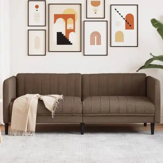 Tani Sofa 3-osobowa, brązowa, tapicerowana tkaniną Lumarko! - Hurtownia wielobranżowa Lumarko