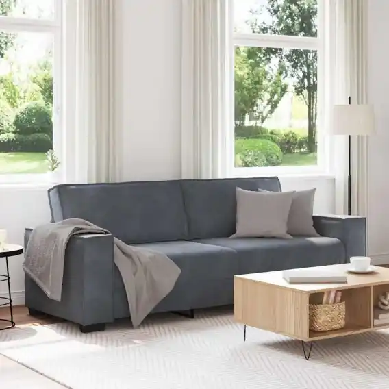 Sofa 3-osobowa, ciemnoszara, 180 cm, obita aksamitem Lumarko! - Hurtownia wielobranżowa Lumarko Wyprzedaż