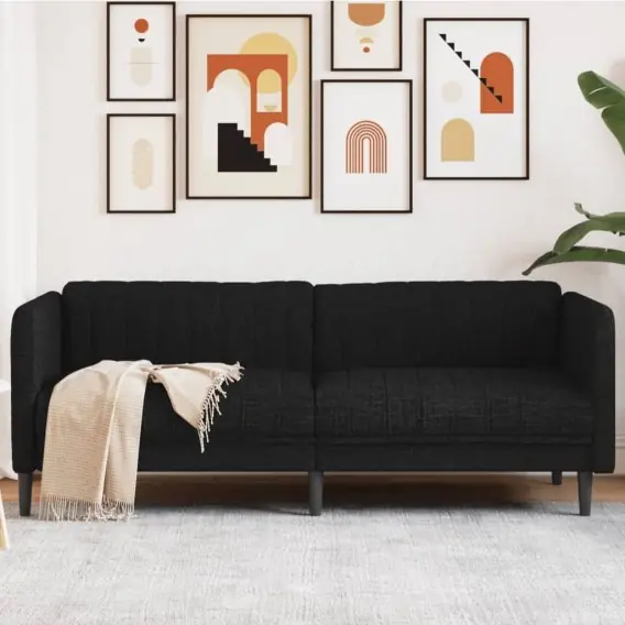 Sofa 3-osobowa, czarna, tapicerowana tkaniną Lumarko! - Hurtownia wielobranżowa Lumarko Kup teraz
