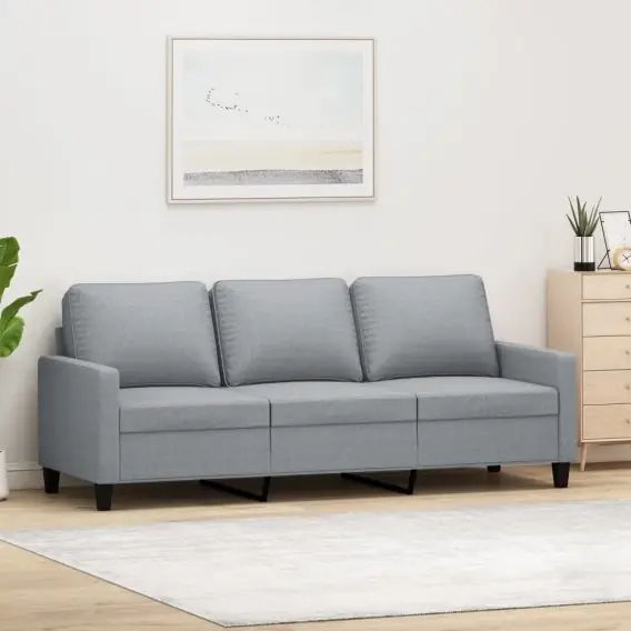 Szybka wysyłka Sofa 3-osobowa, jasnoszara, 180 cm, tapicerowana tkaniną Lumarko! - Hurtownia wielobranżowa Lumarko