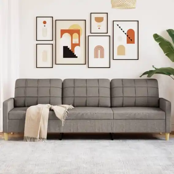 Sofa 3-osobowa, kolor taupe, 210 cm, tapicerowana tkaniną Lumarko! - Hurtownia wielobranżowa Lumarko Niska cena