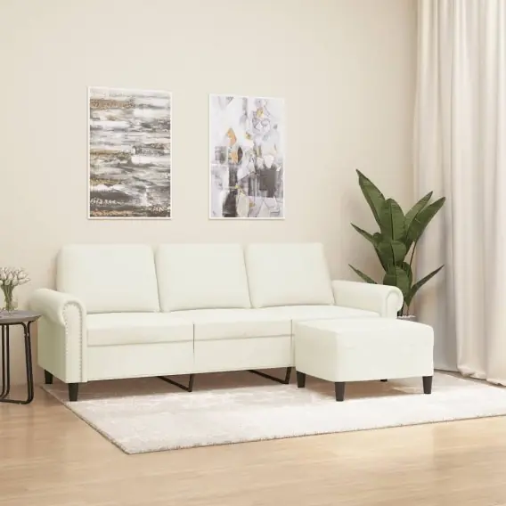 Sofa 3-osobowa, kremowa, 180 cm, tapicerowana aksamit Lumarko! - Hurtownia wielobranżowa Lumarko Ostatnia szansa