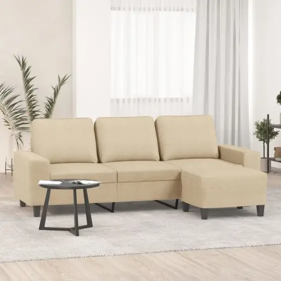 Tylko dziś Sofa 3-osobowa, kremowa, 180 cm, tapicerowana tkaniną Lumarko! - Hurtownia wielobranżowa Lumarko