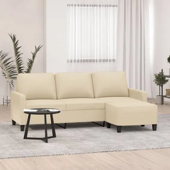 Cena promocyjna Sofa 3-osobowa, kremowa, 180 cm, tapicerowana tkaniną Lumarko! - Hurtownia wielobranżowa Lumarko