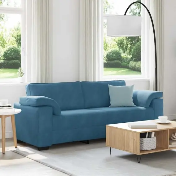 Sofa 3-osobowa, niebieska 178 cm, aksamit Lumarko! Lumarko! - Hurtownia wielobranżowa Lumarko Zamów teraz