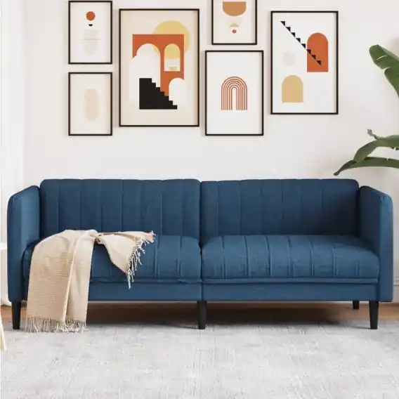 Oferta Sofa 3-osobowa, niebieska, tapicerowana tkaniną Lumarko! Lumarko! - Hurtownia wielobranżowa Lumarko