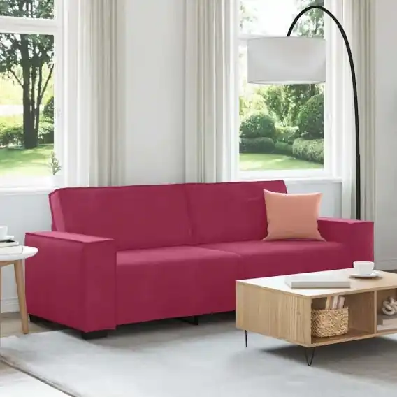 Sofa 3-osobowa, winna czerwień, 180 cm, obita aksamitem Lumarko! Lumarko! - Hurtownia wielobranżowa Lumarko Ekspresowa dostawa