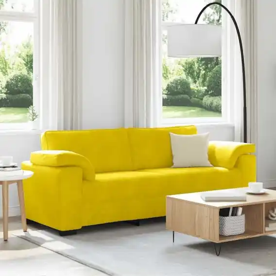 Sofa 3-osobowa, żółta, 178 cm, aksamit Lumarko! - Hurtownia wielobranżowa Lumarko Dodaj do koszyka